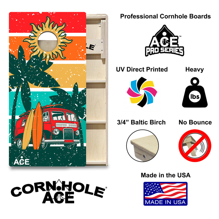 ACE Beach Van - Cornhole Board Set - Professional