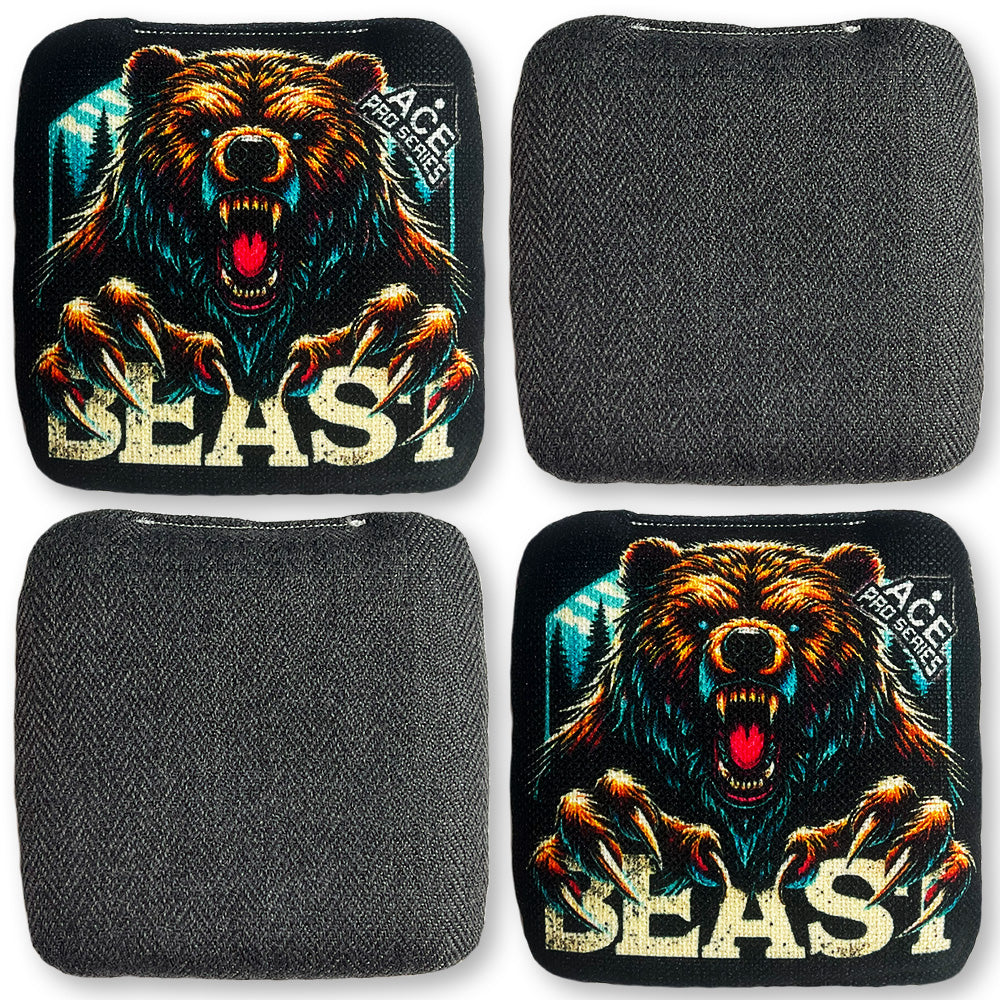 BEAST Carpet Cornhole Bags - Black - Grizzly