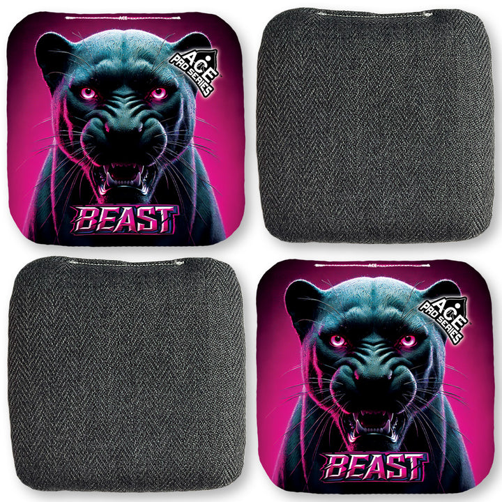 BEAST Carpet Cornhole Bags - Black Carpet - Pink Panther