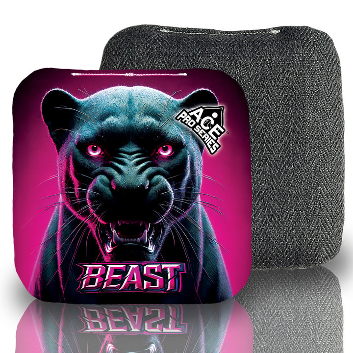 BEAST Carpet Cornhole Bags - Black Carpet - Pink Panther