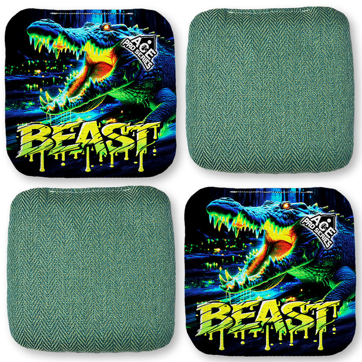 BEAST Carpet Cornhole Bags - Green - Crocodile