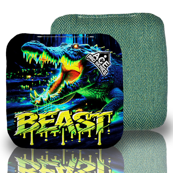 BEAST Carpet Cornhole Bags - Green - Crocodile