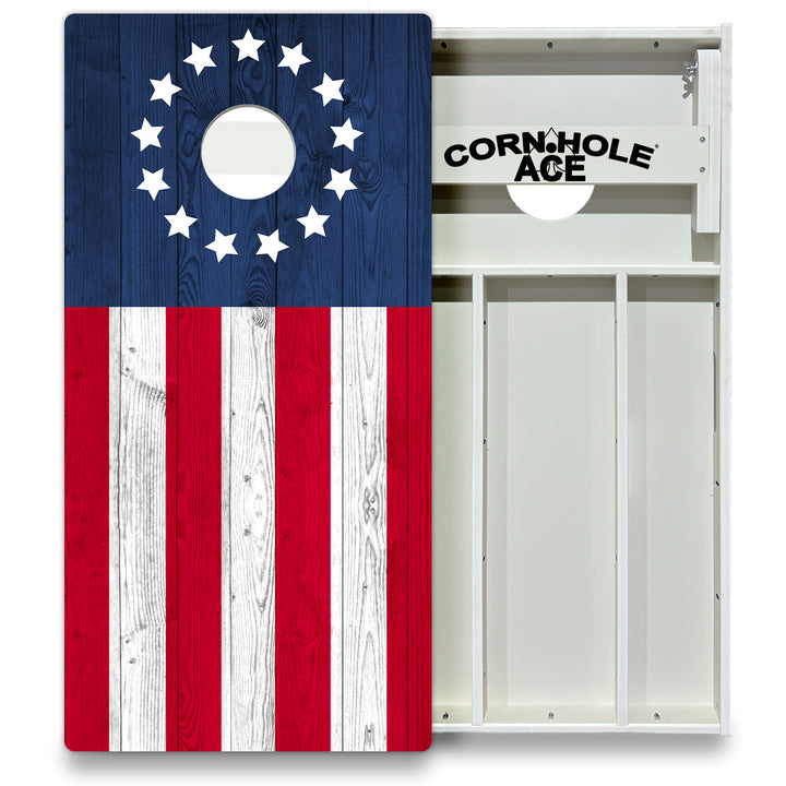 Betsy Ross Flag - Cornhole Board Set - All Weather