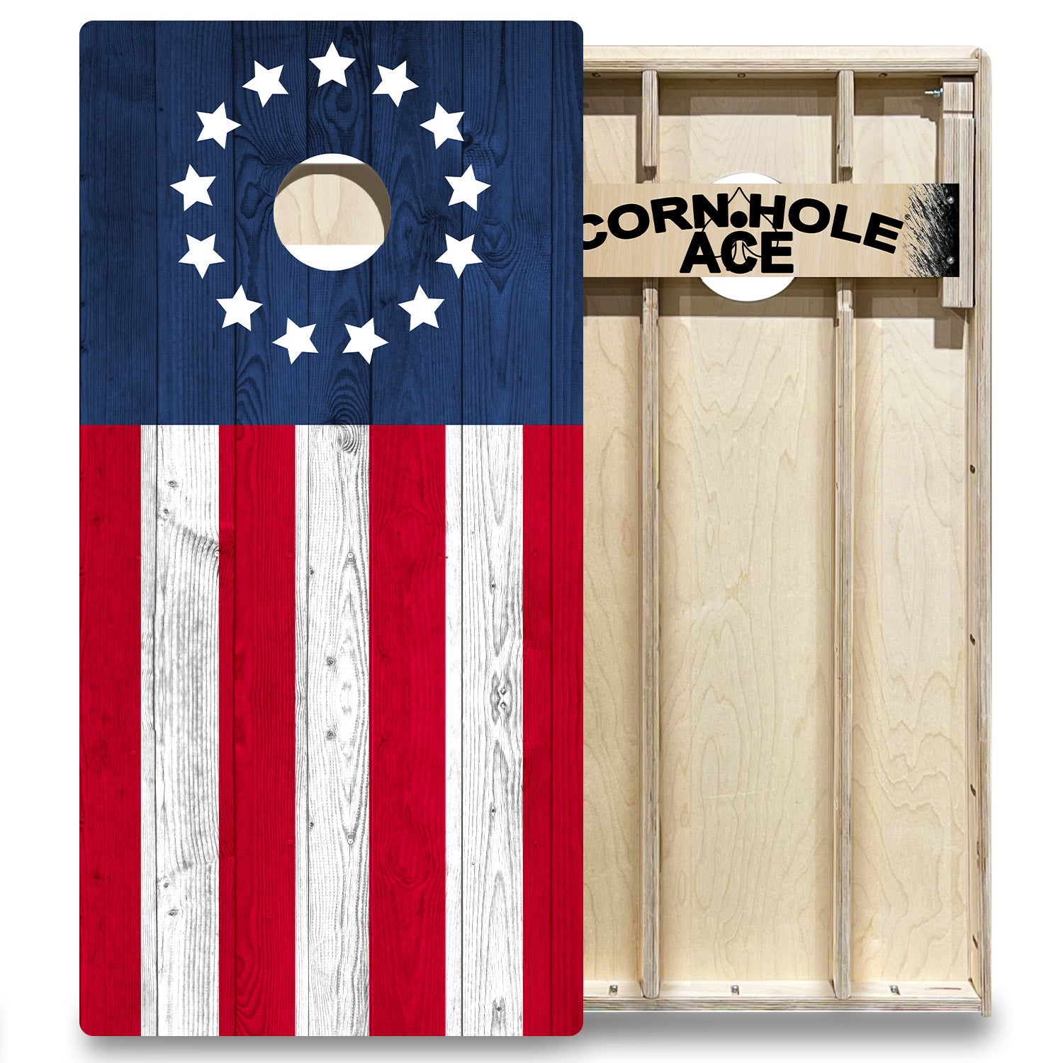 Betsy Ross Flag Cornhole Board Set | Elite – CornholeAce