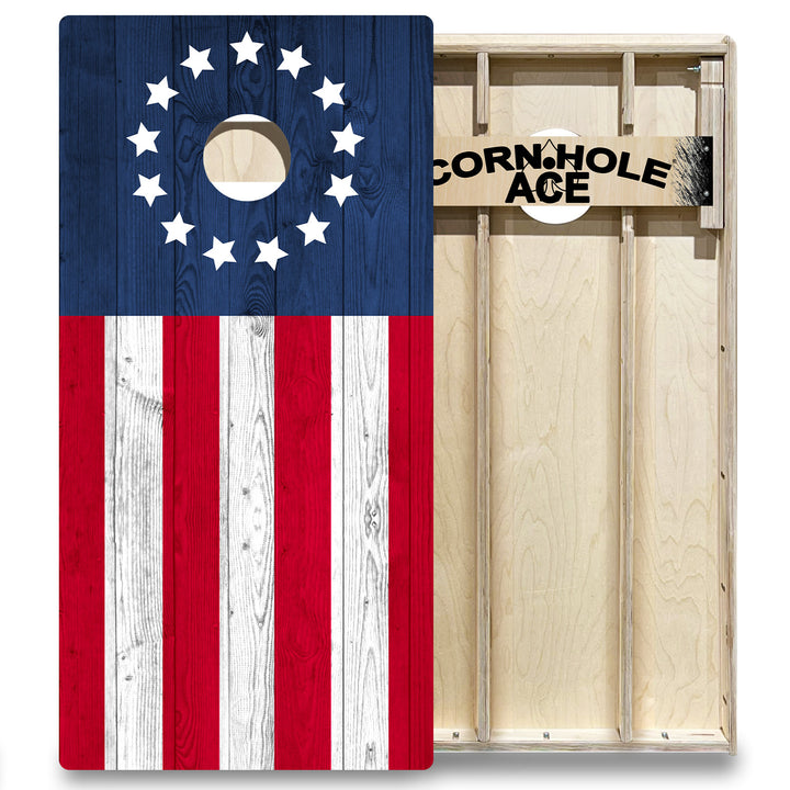 Betsy Ross Flag - Cornhole Board Set - Elite