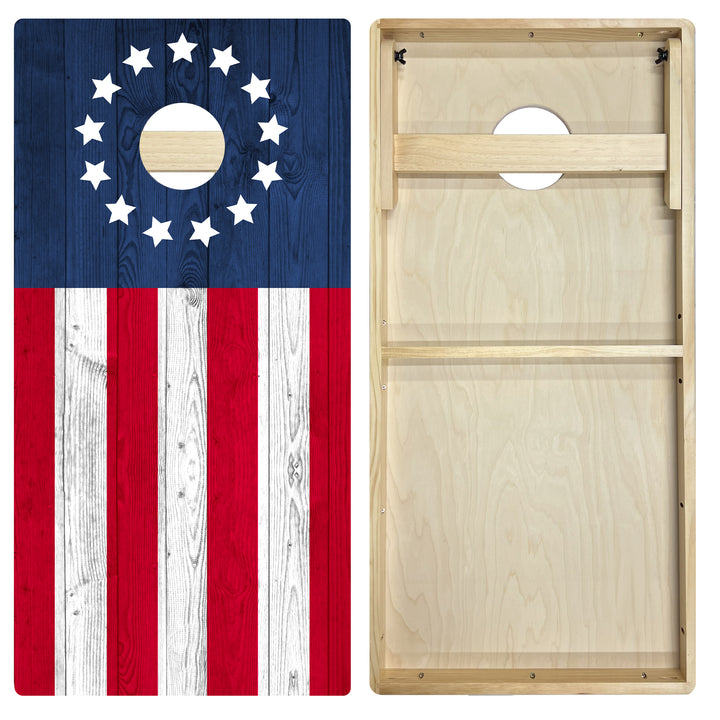 Betsy Ross Flag - Cornhole Board Set - Intermediate