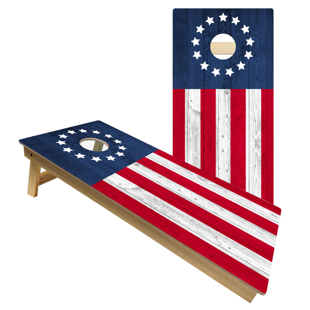 Betsy Ross Flag - Cornhole Board Set - Intermediate