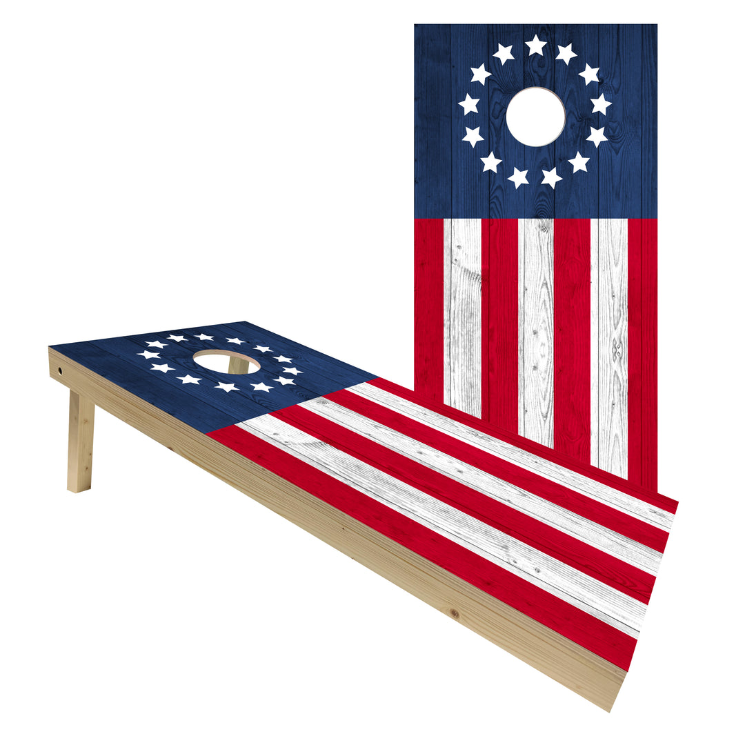 Betsy Ross Flag - Cornhole Board Set - Standard