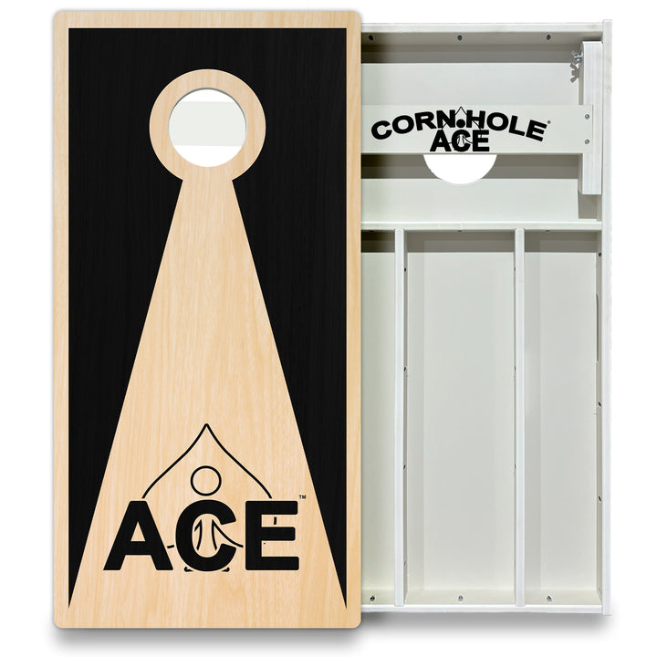 Black ACE Inverse Triangle - Cornhole Board Set - All Weather