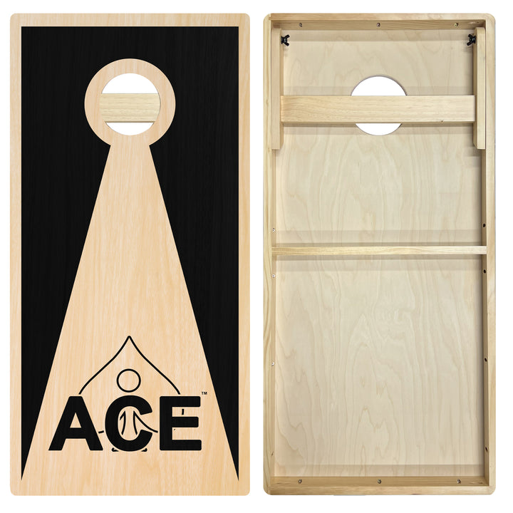 Black ACE Inverse Triangle - Cornhole Board Set - Intermediate