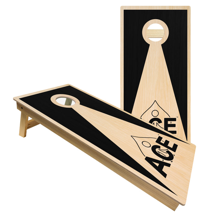 Black ACE Inverse Triangle - Cornhole Board Set - Intermediate