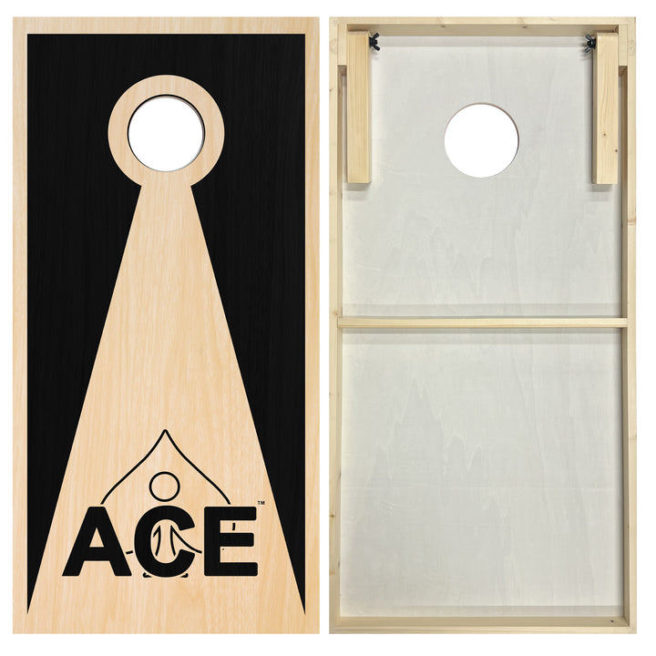 Black ACE Inverse Triangle - Cornhole Board Set - Standard