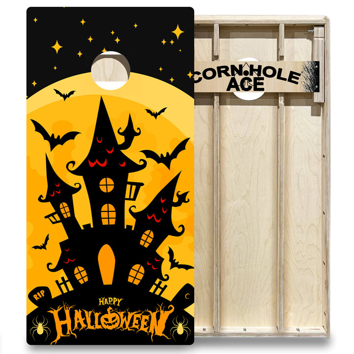 Black Haunted House - Cornhole Board Set - Elite