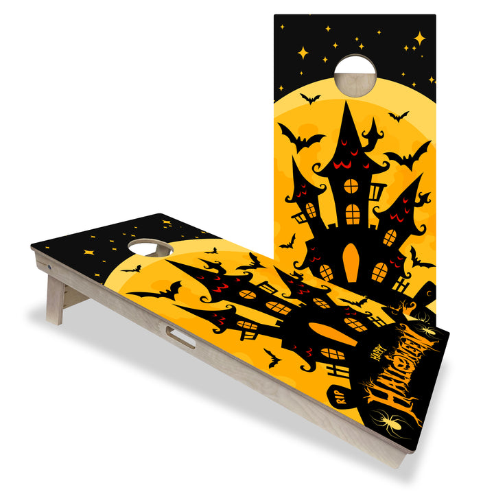 Black Haunted House - Cornhole Board Set - Professional