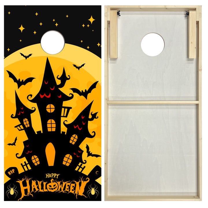 Black Haunted House - Cornhole Board Set - Standard