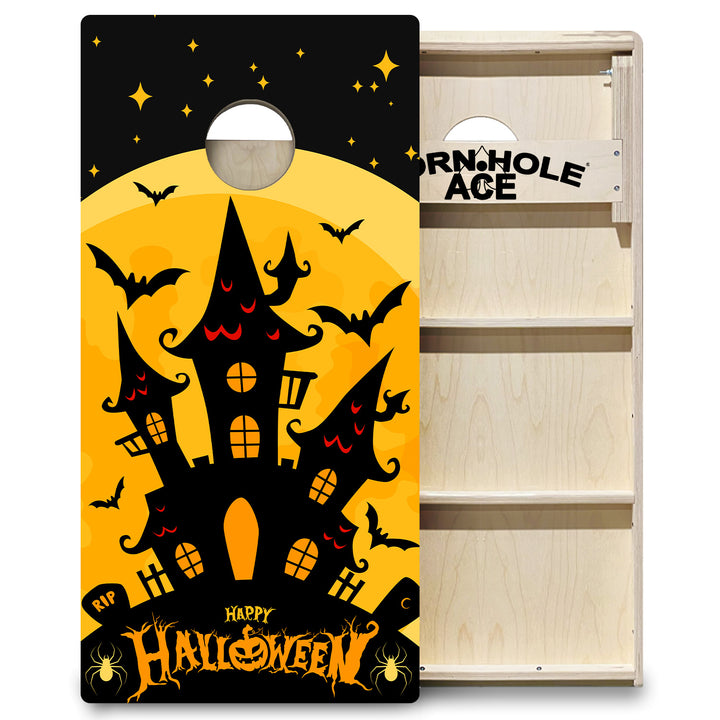 Black Haunted House - Cornhole Board Set - Professional