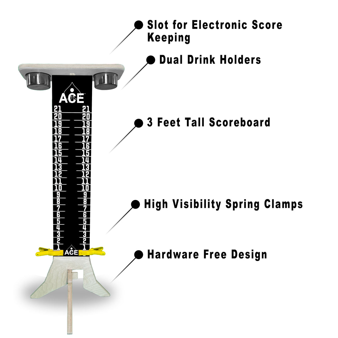 Elite Cornhole Scoreboard - 3ft Tall - Triangle Edition (Black/Black)