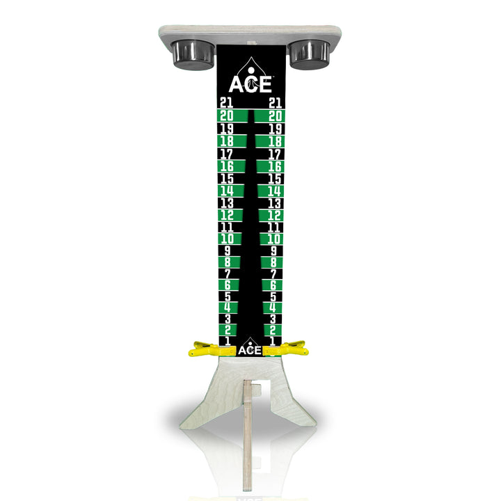 Elite Cornhole Scoreboard - 3ft Tall - Triangle Edition (Black/Green)