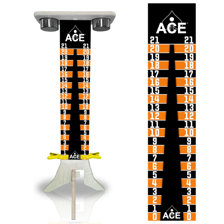 Elite Cornhole Scoreboard - 3ft Tall - Triangle Edition (Black/Orange)