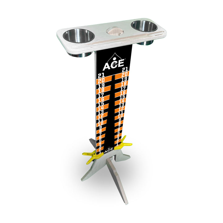 Elite Cornhole Scoreboard - 3ft Tall - Triangle Edition (Black/Orange)