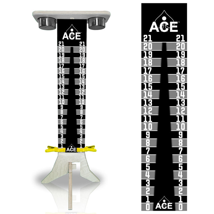 Elite Cornhole Scoreboard - 3ft Tall - Triangle Edition (Black/Silver)