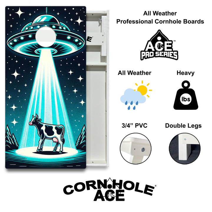 Blue Night Encounter - Cornhole Board Set - All Weather