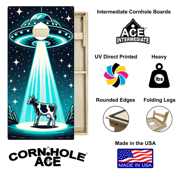 Blue Night Encounter - Cornhole Board Set - Intermediate