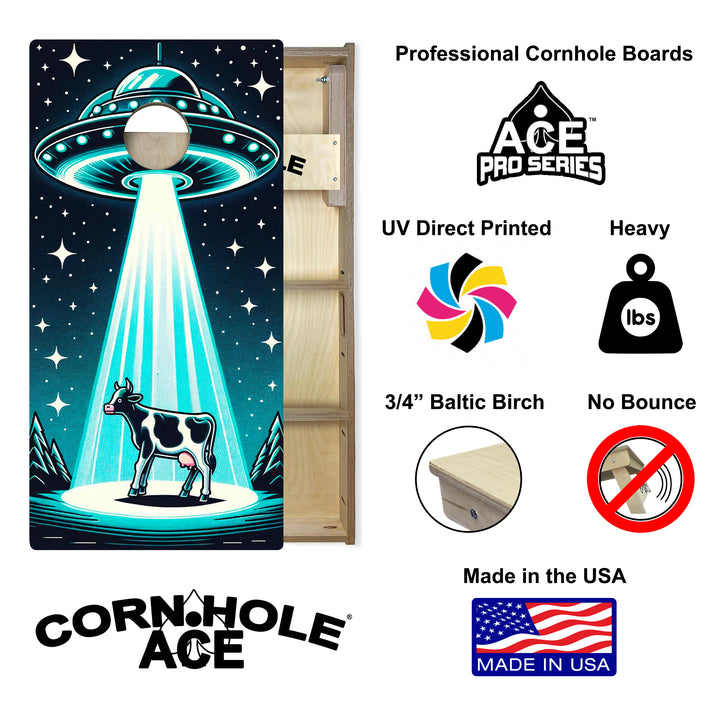 Blue Night Encounter - Cornhole Board Set - Professional