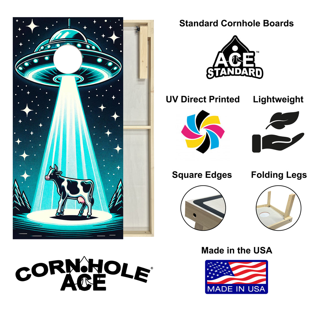 Blue Night Encounter - Cornhole Board Set - Standard