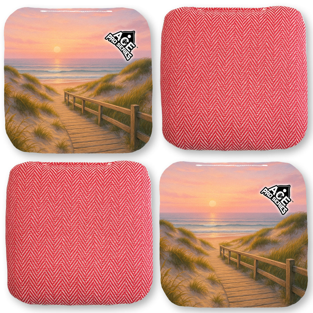 Boardwalk at Sunset - Pink Carpet - ACE Pro Carpet Cornhole Bags