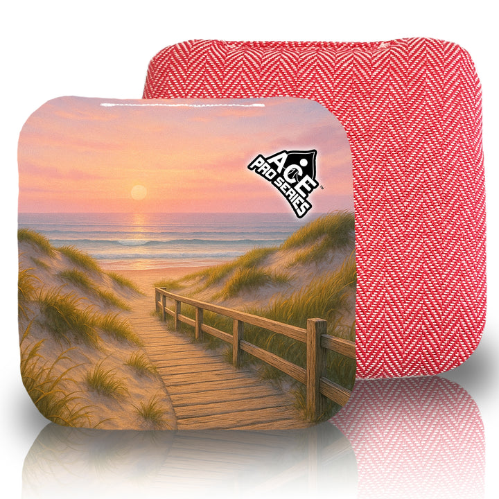 Boardwalk at Sunset - Pink Carpet - ACE Pro Carpet Cornhole Bags