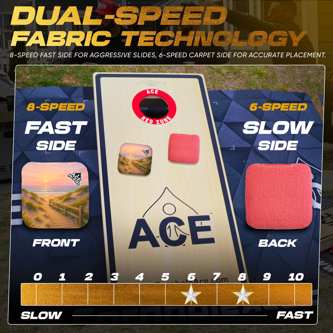 Boardwalk at Sunset - Pink Carpet - ACE Pro Carpet Cornhole Bags