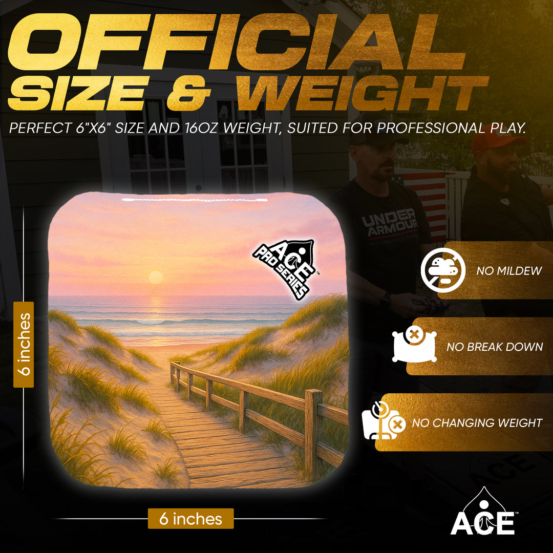 Boardwalk at Sunset - Pink Carpet - ACE Pro Carpet Cornhole Bags