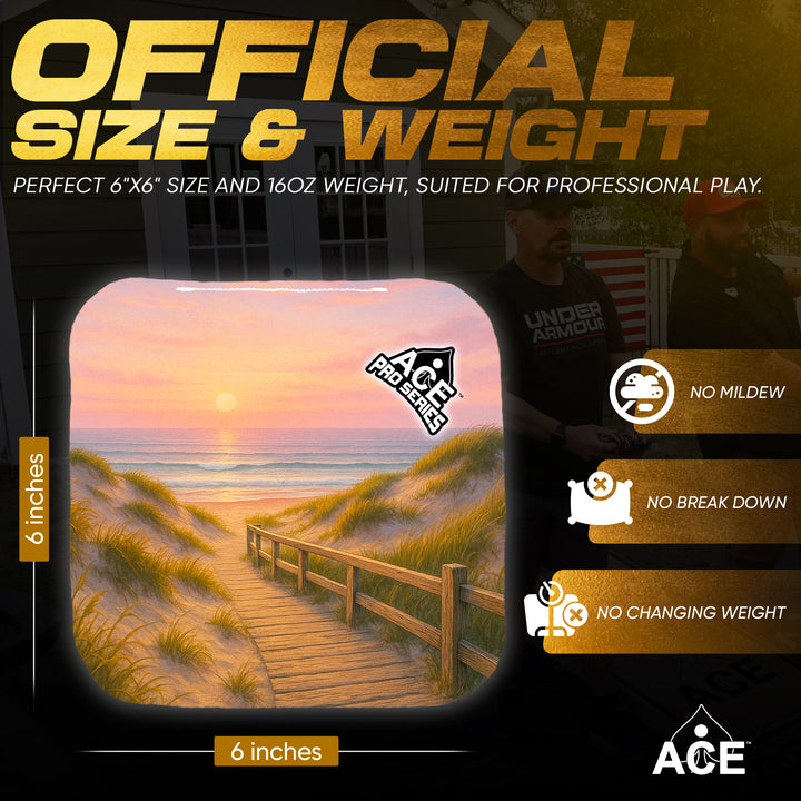 Boardwalk at Sunset - Pink Carpet - ACE Pro Carpet Cornhole Bags