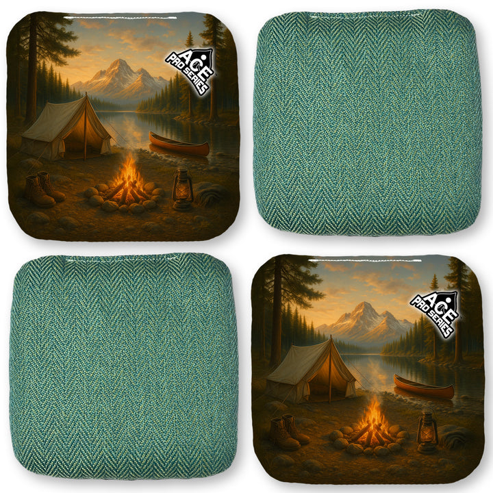 Campfire Calm - Green Carpet - ACE Pro Carpet Cornhole Bags