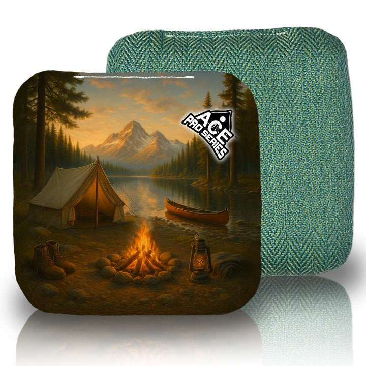 Campfire Calm - Green Carpet - ACE Pro Carpet Cornhole Bags
