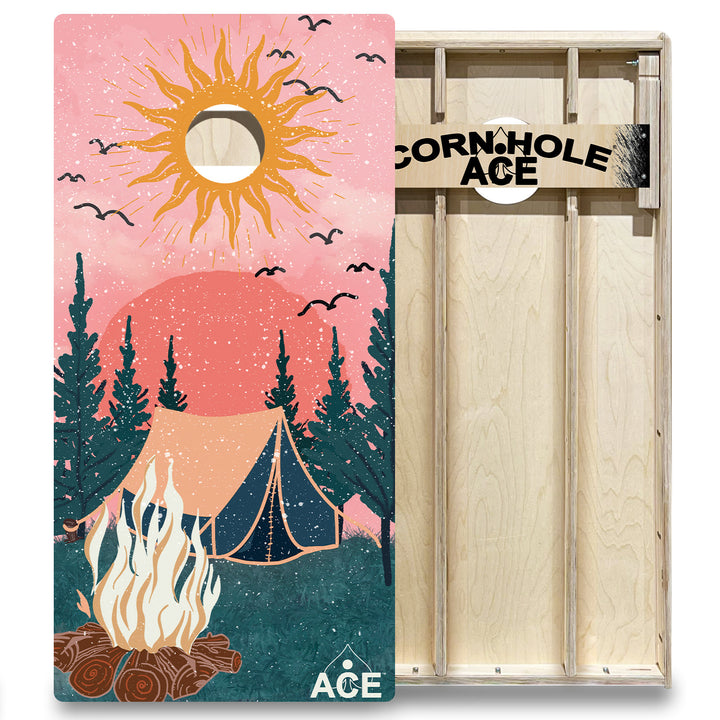 Camping Design - Cornhole Board Set - Elite