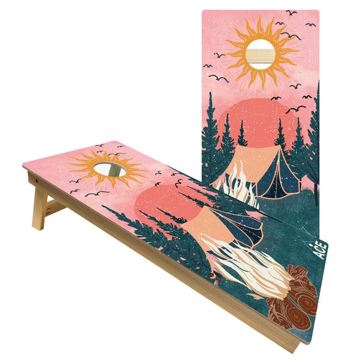 Camping Design - Cornhole Board Set - Intermediate