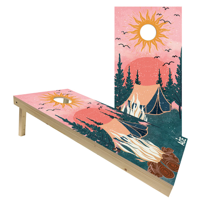 Camping Design - Cornhole Board Set - Standard