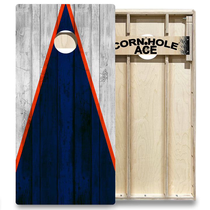 Chicago Tailgate Triangle Design (Blue and White) - Cornhole Board Set - Elite