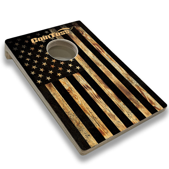 CoinToss Boards - USA Flag Burnt Wood