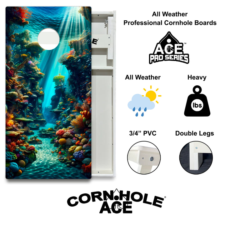 Coral Kingdom - Cornhole Board Set - All Weather