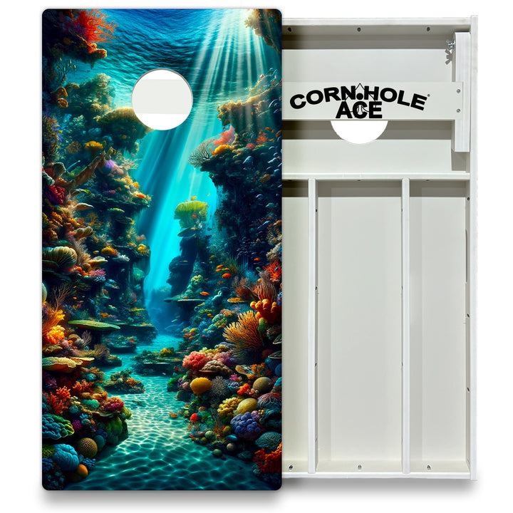 Coral Kingdom - Cornhole Board Set - All Weather