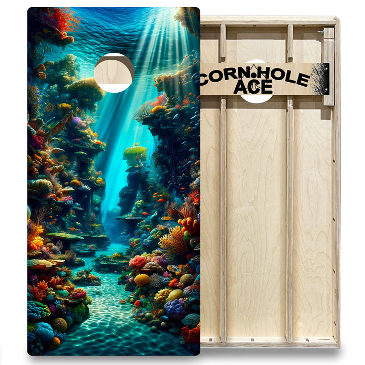 Coral Kingdom - Cornhole Board Set - Elite