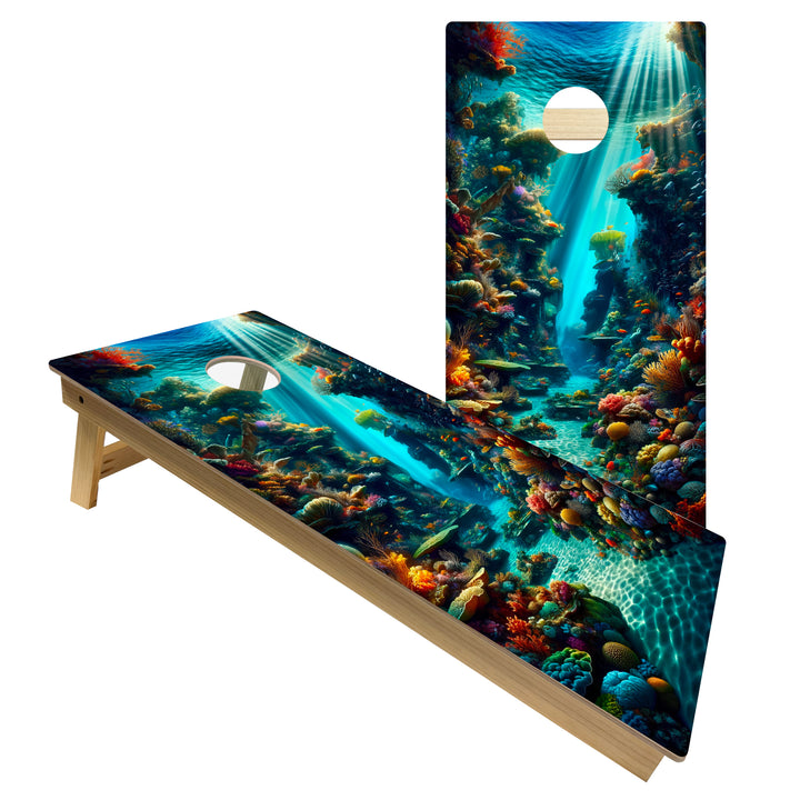 Coral Kingdom - Cornhole Board Set - Intermediate