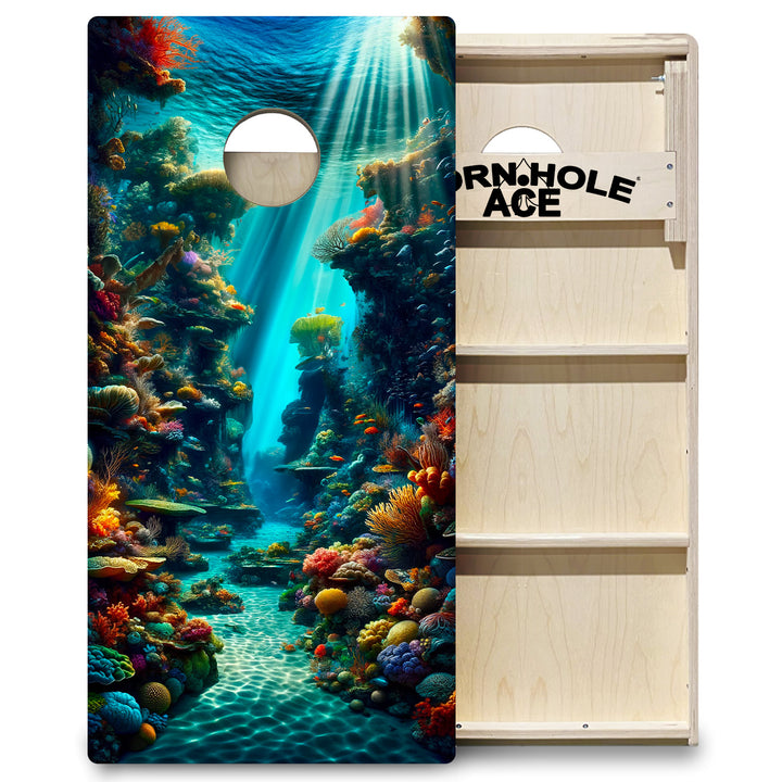 Coral Kingdom - Cornhole Board Set - Professional