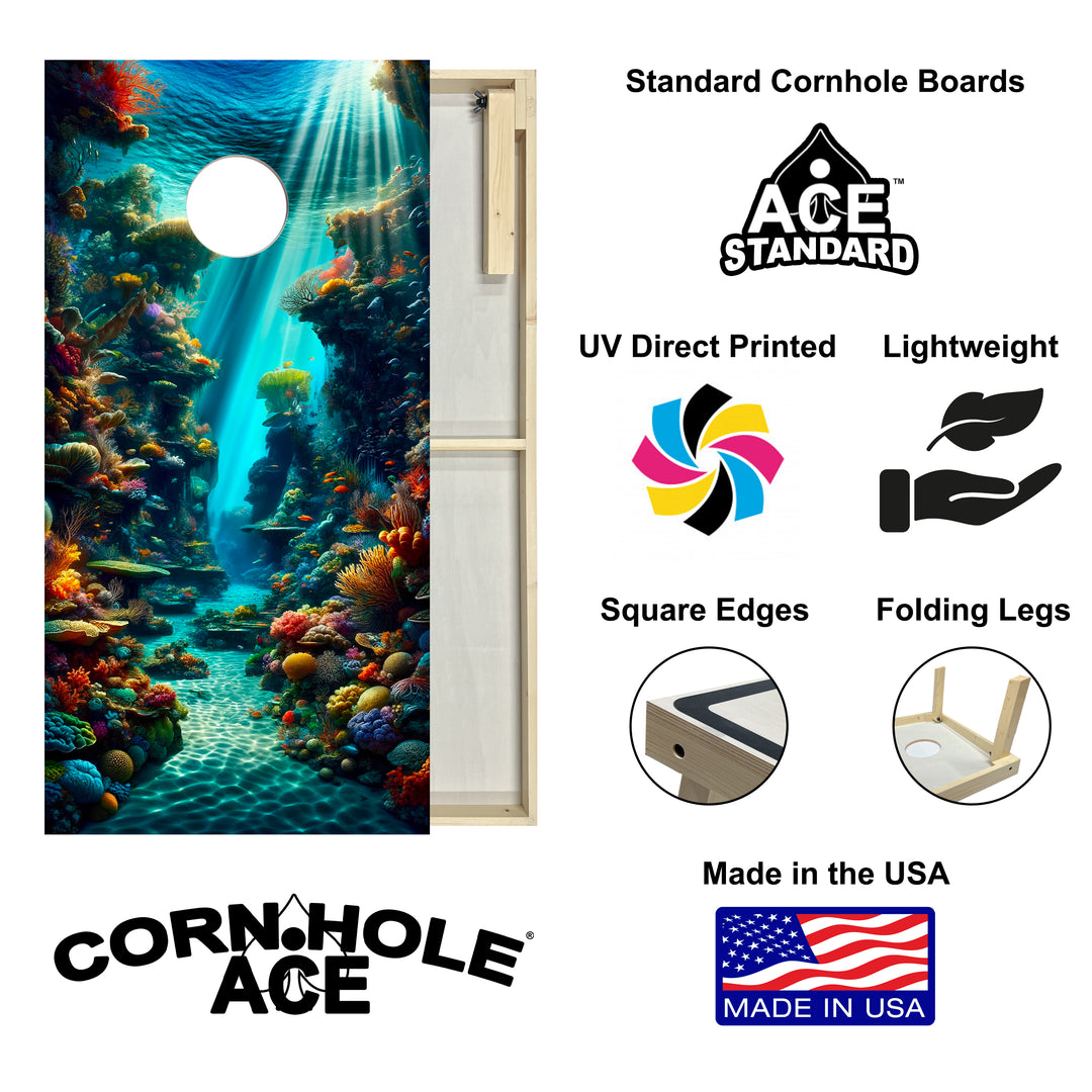 Coral Kingdom - Cornhole Board Set - Standard