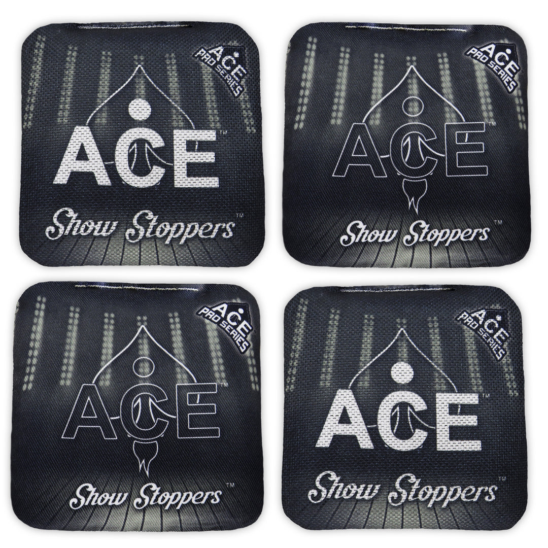 Show Stoppers - Black (Set of 4 Bags) - ACE Pro Stamped Cornhole Bags