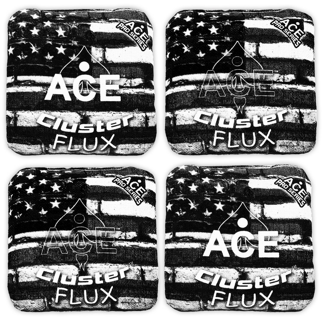 Cluster Flux - USA Flag Bricks - Black & White - ACE Pro Bag Kit: 4 Pro Bags + Break-In Kit + Carry Case