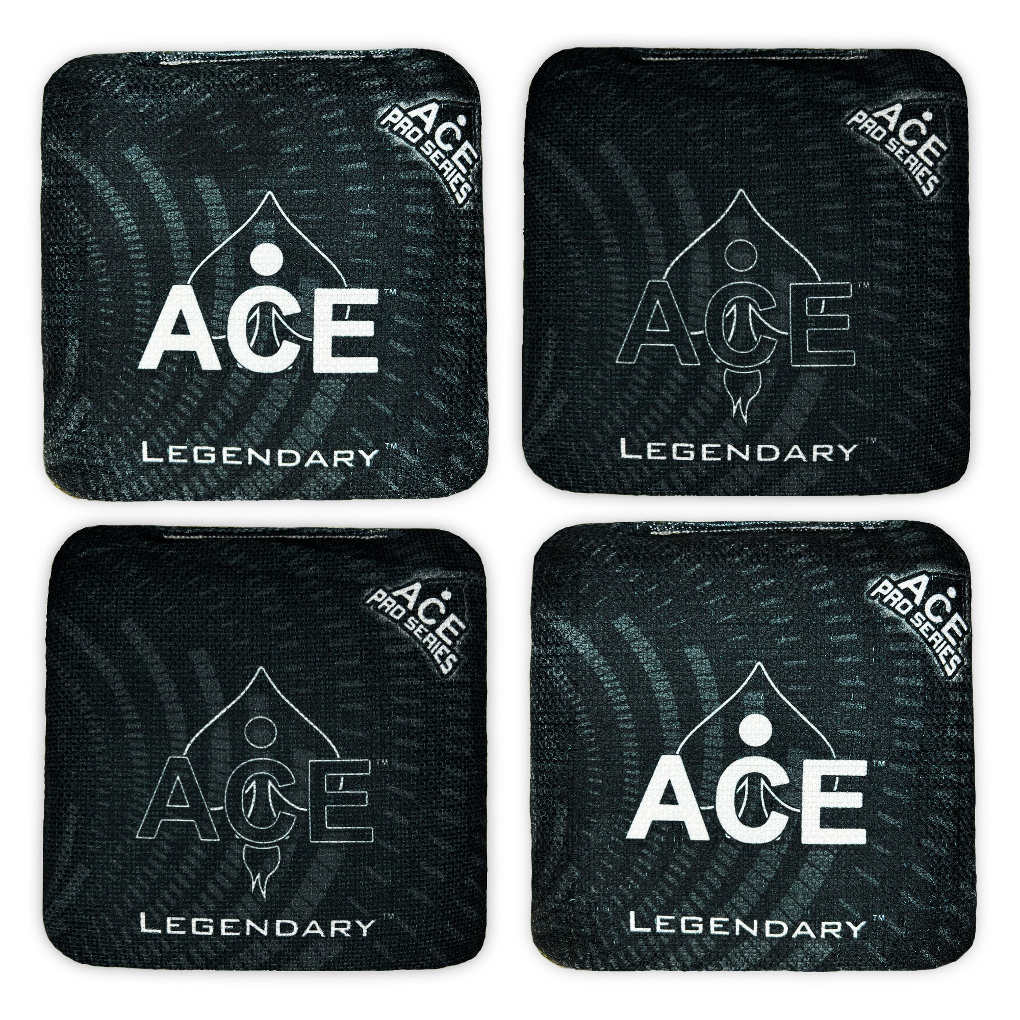 Legendary Black Cornhole Bag Kit | 4 Bags + Break-In Kit + Carry